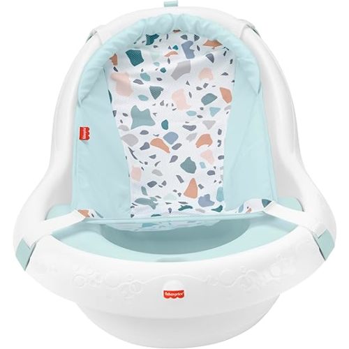 Fisher-Price™ Baby to Toddler Bath 4-in-1 Sling 'N Seat Tub with Removable Infant Support and 2 Toys, Pacific Pebble