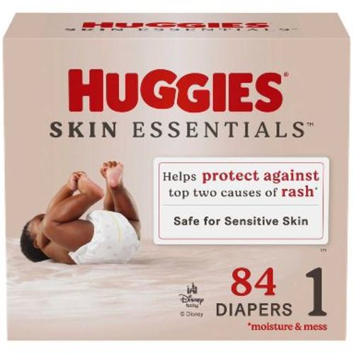Huggies Skin Essentials Luxury Diapers - Size 1 - 84ct: Disposable, Leak Guards, Free from Parabens & Phthalates