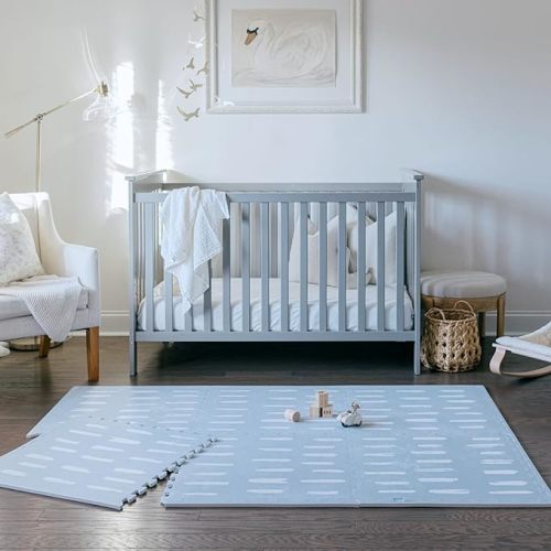 Baby Play Mat for Floor - Shoreline (6x6ft) - Premium EVA Foam Play Mat for Babies & Toddlers (Ages 0-5+) Non-Toxic Playmat for Tummy Time, Crawling & Playroom - Stylish & Comfortable