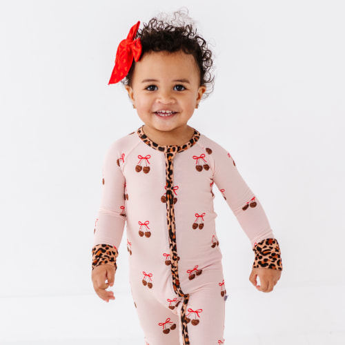 Mom & Me Matching Cherry Leopard Pajamas for Valentine’s Day | Kiki + Lulu