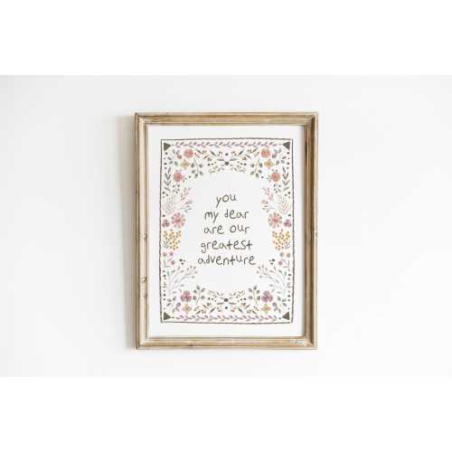 You Are Our Greatest Adventure Nuresry Wall Art Boho Neutral Nursery Quote Print Earth Tone Floral Decor Whimsical Floral Nursery LBB8-A1