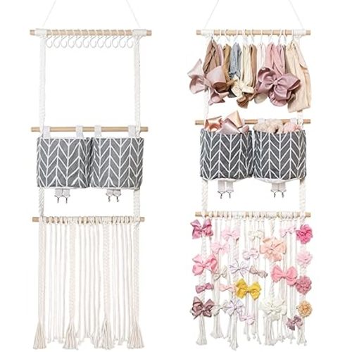 kangaroo Headband Holder Hair Bows Organizer for Baby Girls Large Capacity Bow Holder Hair Accessories Wall Hanging Organizer for Toddler Baby Girl Nursery Room Decor