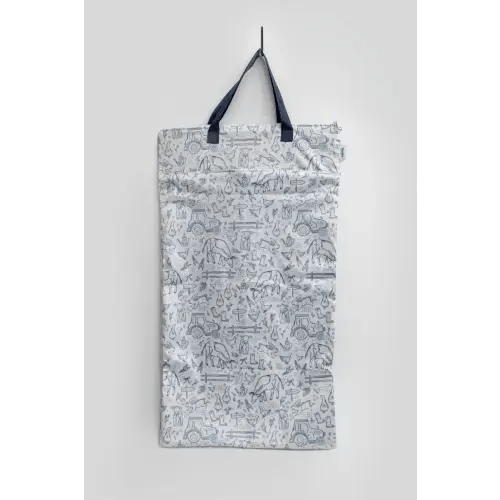 Large Zipper Hanging Wet Bag, Laundry Bag with Handles