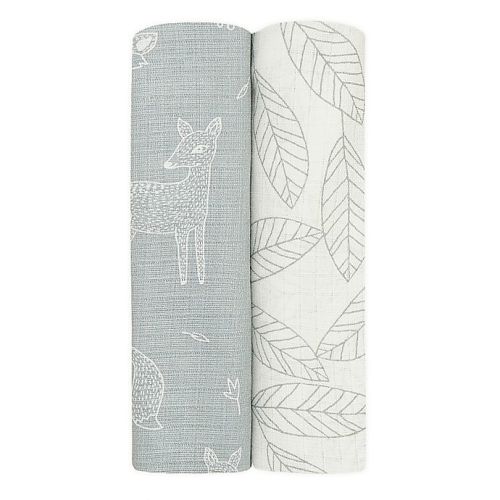 aden + anais™ essentials 2-Pack Woodsy Viscose Swaddles in Grey