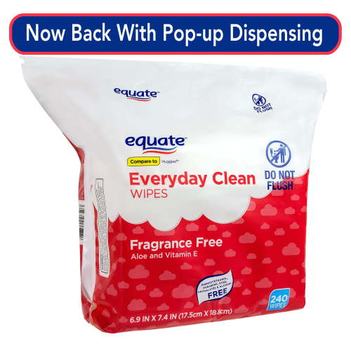 Equate Baby Everyday Clean Wipes with Aloe Vera and Vitamin E, 240 Wipes HSA/FSA Eligible