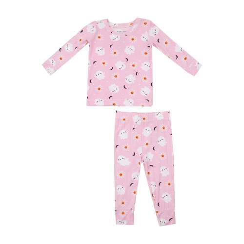 Spooky Ghost Bamboo Long Sleeve Loungewear Pajama Set