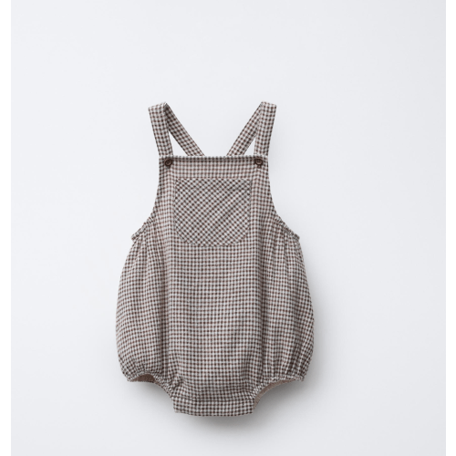 PLAID ROMPER - Brown / Ecru | ZARA United States