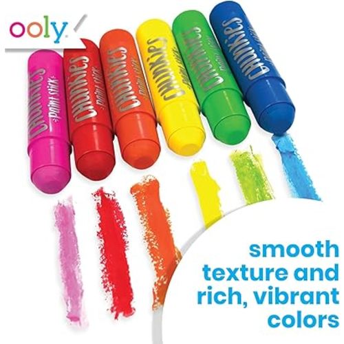 Ooly Chunkies 12 Mess Free Paint Sticks For Kids, Tempera Paint Sticks Kid Safe Colors, No Mess Quick Drying Art Supplies for Toddlers and Kids