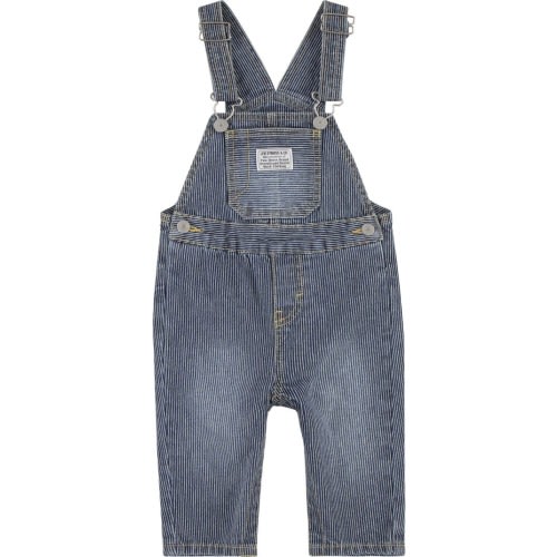 Baby Railroad Stripe Cotton Overalls, 6M,Yucatan