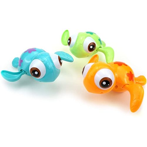 DUCKBOXX XX Wind-up Swimming Sea Turtles Bath Toy, No Battery Mold-Free Anti-Rust Interactive Montessori Toy for Kids 18M+ (3pcs)