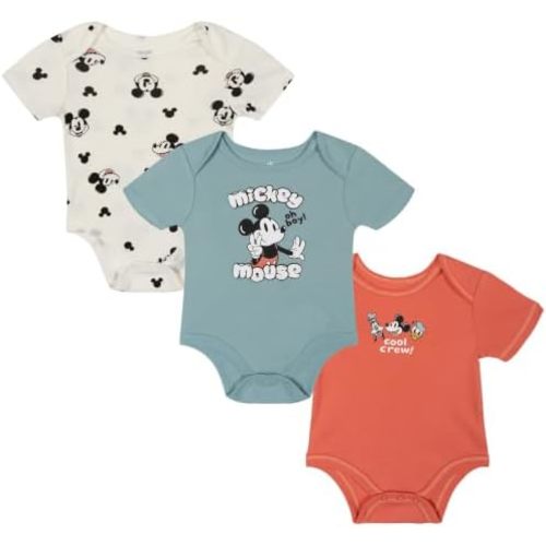 Disney Baby 3-Pack Short Sleeve Bodysuits Newborn to Infant
