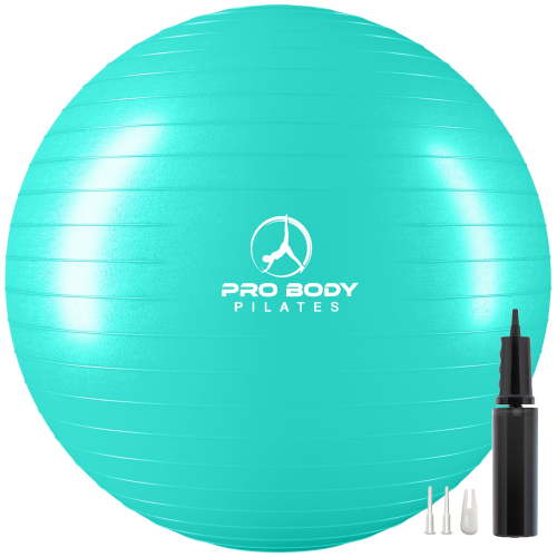 ProBody Pilates Ball Exercise Ball for Stability, Therapy Ball Workout Ball or Birthing Ball for Pregnancy (Turq, 75 cm)