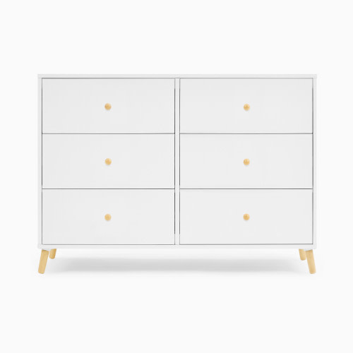 Delta Children Essex 6 Drawer Dresser - Bianca White/Natural