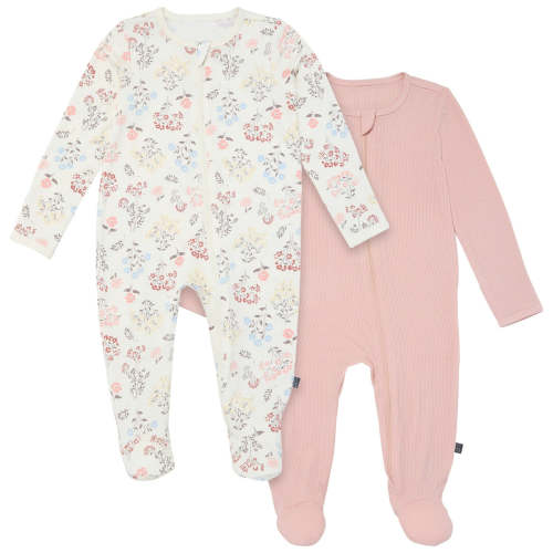 2-Pack Baby Girls Ivory Wildflower Sleep 'N Plays With Mitten Cuffs – Gerber Childrenswear