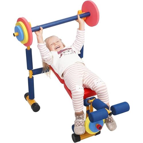 Kids Workout Equipment Kids Weight Bench Set Exercise Equipment Indoor Play Gym Toddler Workout Weight Set - Baby Weights Toys for Age 3 and Up by Home-Man