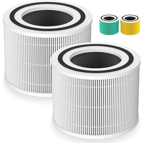 Core 300 Replacement Filter for LEVOIT Core 300/ Core 300S/ Core 300-P/Core 300S-P/Core P350 Air Purifi-ers, 3-IN-1 HEPA Filter, Compared to Part# Core 300-RF, White (2 Pack)