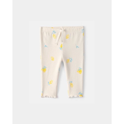 Baby Girl Lemon Rib Pants - Ivory | Carter's