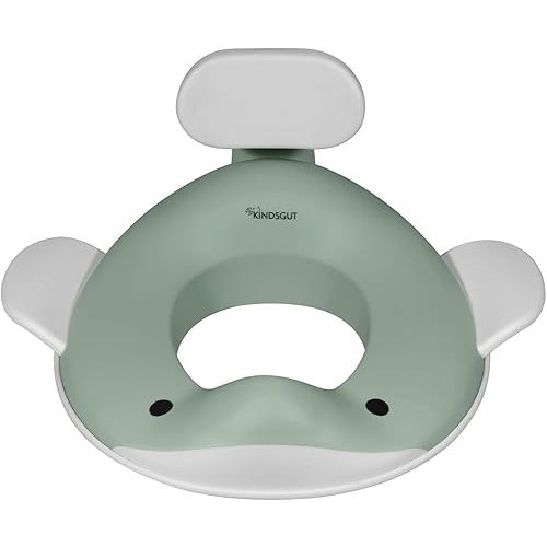 Kindsgut Whale Potty Training Seat for Toddlers – Kids Toilet Seat with Backrest, Non-Slip, Fits Round & Oval Toilet Seats, Designed in Germany, Pistachio