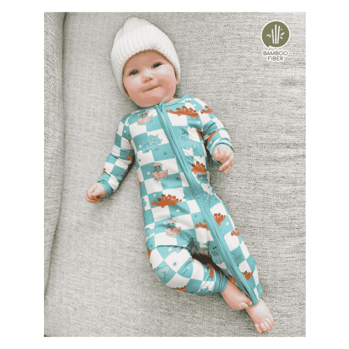 PatPat Bamboo Baby Pajamas Baby Boy Girl Pajamas Gift Snug Fit Long-Sleeved Zipper Baby Bodysuits for Newborn,0-3 Months