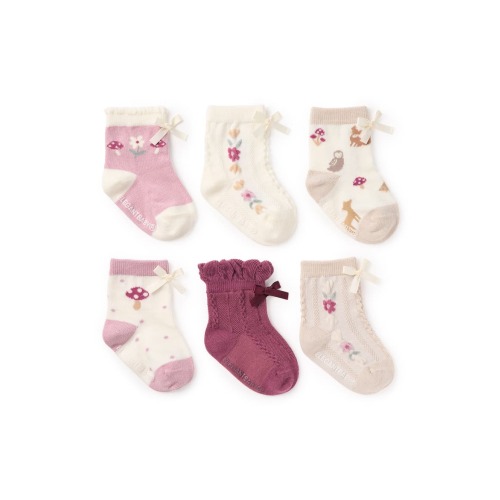 Assorted 6-Pack Forest Family Socks Gift Box, 0-12M