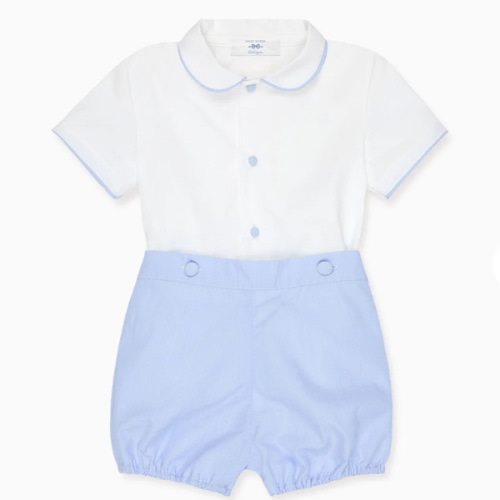 Blue Stripe Chasen Baby Boy Set | La Coqueta UK – La Coqueta Kids