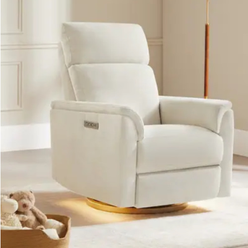 Maire Power Swivel Nursery Recliner Chair with Nightlight
