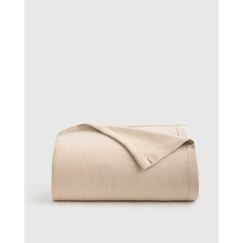 Luxury Organic Cotton Bed Blanket in Sand