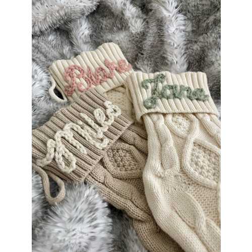 Custom Hand Embroidered Christmas Stocking