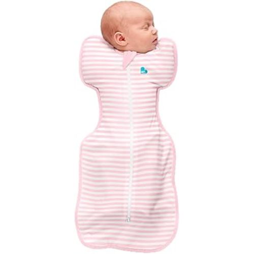 Love to Dream Swaddle UP, 1.0 TOG, Baby Sleep Sack, Self-Soothing Swaddles for Newborns, Improves Sleep, Secure Fit Helps Calm Startle Reflex, Newborn Essentials for Baby, Small 8-13lbs, Stripe Pink