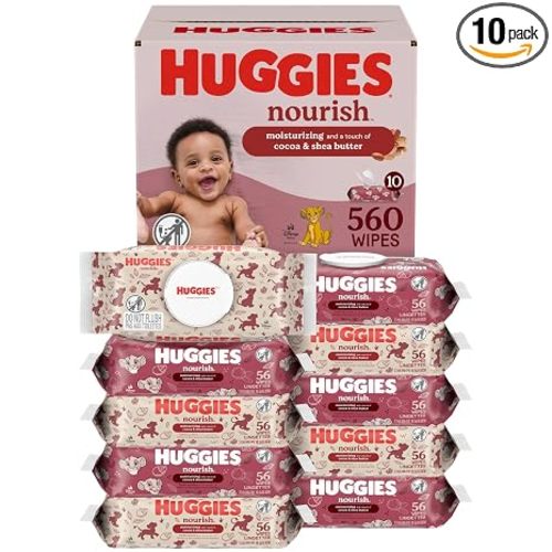 Huggies Nourish Scented Baby Wipes, 10 Packs, 560 Wipes