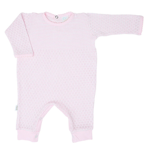 Paty Knit Solid Color Romper with Pima Trim - PatyInc