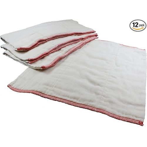 Size 2 - OsoCozy Better Fit Unbleached Prefold Cloth Diapers -100% Cotton, Gauze Weave, Sized for Tri Folding - Size 2 - (Premium 4x8x4 Fits 14-30 lb.) - 1 Dozen