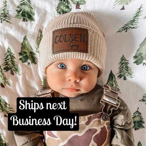 Personalized Infant & Toddler Ribbed Printed Name Beanie