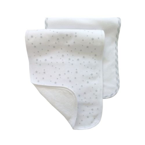 4Baby Burp Cloth - Grey Star - 2 Pack