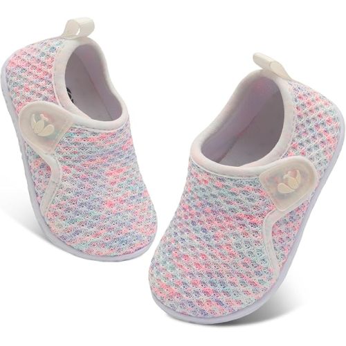 FEETCITY Baby Boys Girls First Walking Shoes Infant Sneakers Crib Shoes Breathable Lightweight Slip On Shoes
