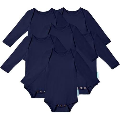 Supersoft Long Sleeve Baby Bodysuits, Premium Bamboo Rayon Bodysuit Unisex Boy Girl 0-3-6-9-18-24 months