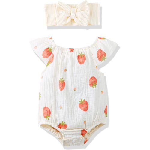 Renotemy Preemie Newborn Baby Girl Clothes Infant Cotton Linen Romper Summer Outfit for Girls Ruffle Sleeve Bodysuit Jumpsuit