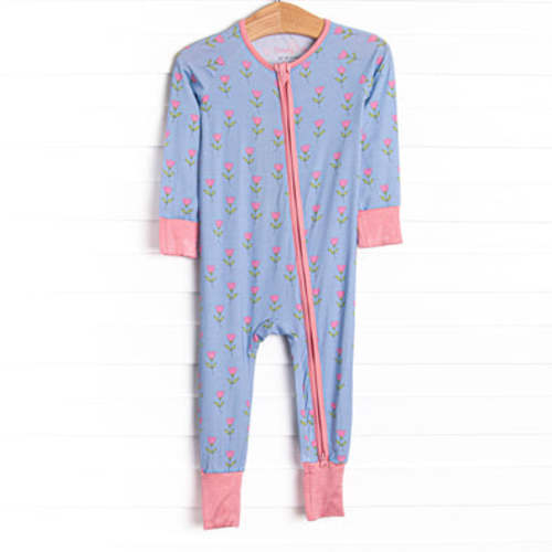 Tulip Blooms Bamboo Zippy Pajama, Blue – Stitchy Fish