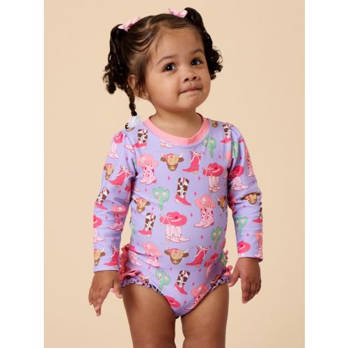 Long Sleeve One Piece Rash Guard | RuffleButts & RuggedButts