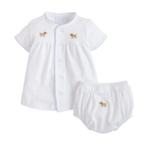 Little English Pinpoint Layette Knit Set - Boy Lab - Size 9M