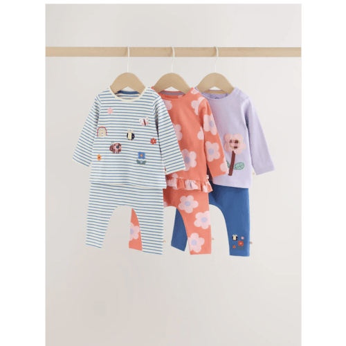 Buy Navy Stripe Long Sleeve T-Shirt And Leggings Baby 6 Piece Set (0mths-2yrs) from Next USA