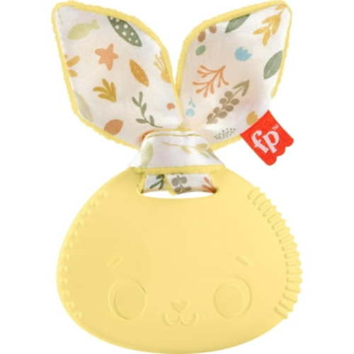 Fisher-Price Snuggle Bunny Teether Baby Toy with Fine Motor Activity for Newborns, Unisex, New