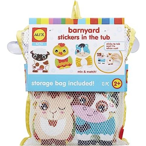 Alex 200103-1 Bath Barnyard Stickers in The Tub, Multicolor Kids Bath Activity