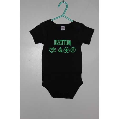 LED-ZEPPELIN   Baby  Romper Bodysuit  (12-18) Black & Green