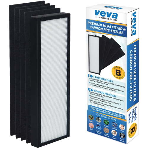 VEVA Premium HEPA Replacement Filter Including 4 Activated Carbon Pre Filters