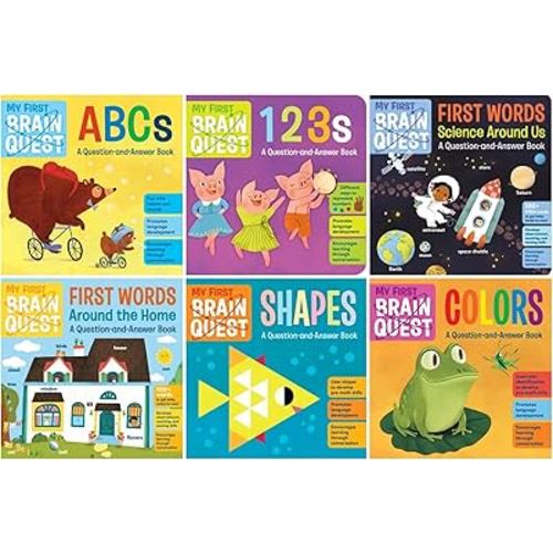 Brain Quest Board Books Series 6-Book Collection Set - Early Learning Books for Toddlers and Preschoolers