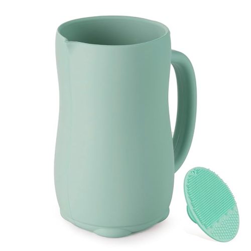 Baby Bath Rinse Cup, Bath Cup for rinsing Hair,The Silicone Material is Soft and Safe, a Good Choice for Baby Bath Products(Cat Beige)