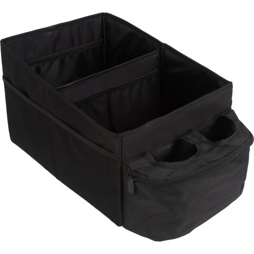 Stalwart Backseat Car Organizer - Collapsible Car Storage Box with Cupholders and Partitions for Front or Back Seat - Road Trip Essentials Organizer for Car