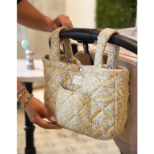 Sac organisateur pour poussette Mini Mama - Fleurs mimosa - Dans le sac x Liberty London