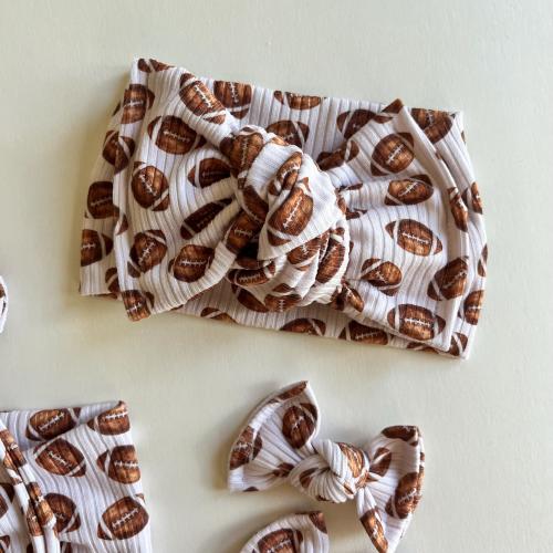 Football Baby Headband, Toddler Bow Set, Game Day Hair Accessories